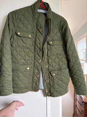 J. Crew Quilted Olive Utility Jacket